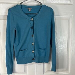 J.Jill Teal Button-Up Women's Sweater Sz XS Excellent Condition